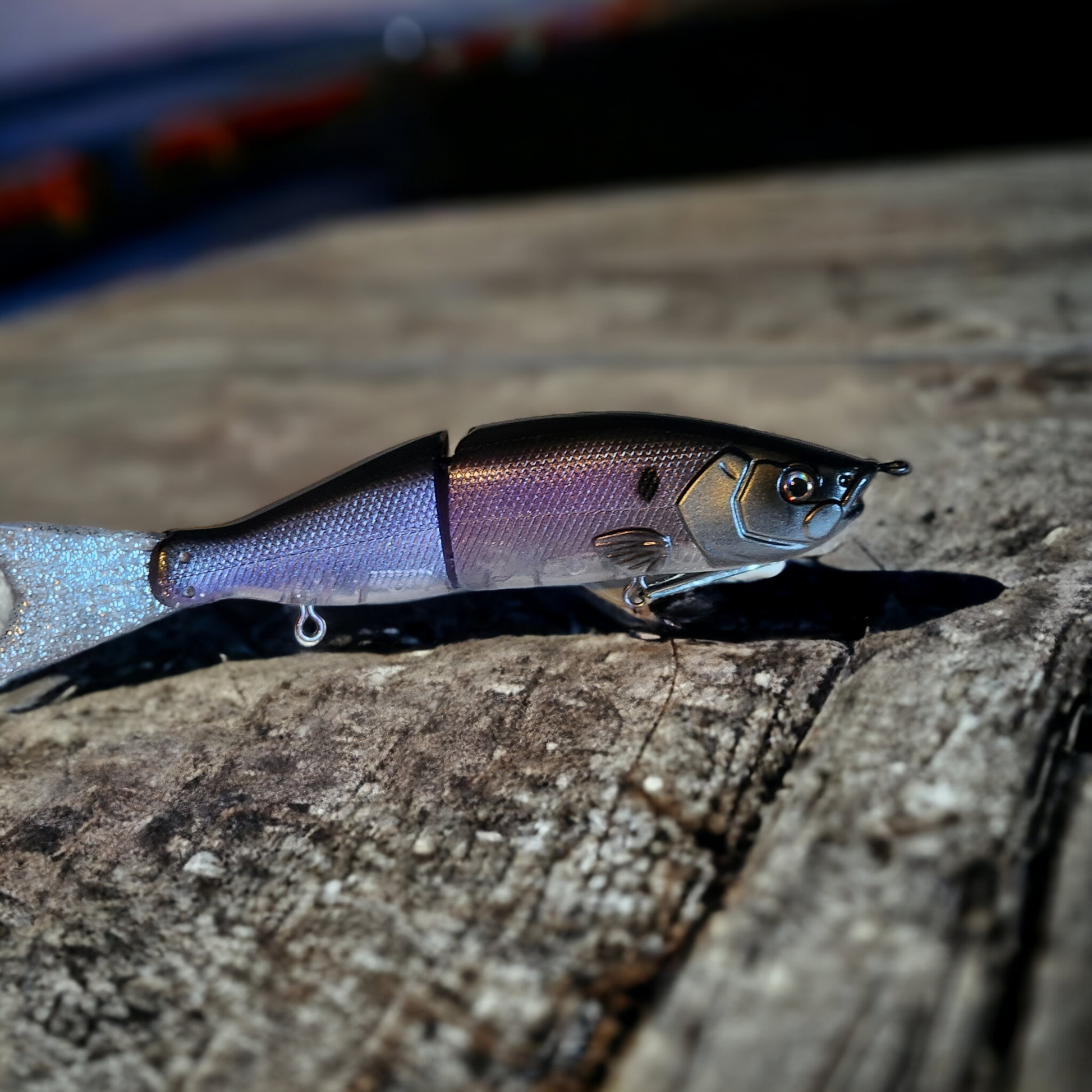 S-Waiver styled glide bait ina  see through plum color